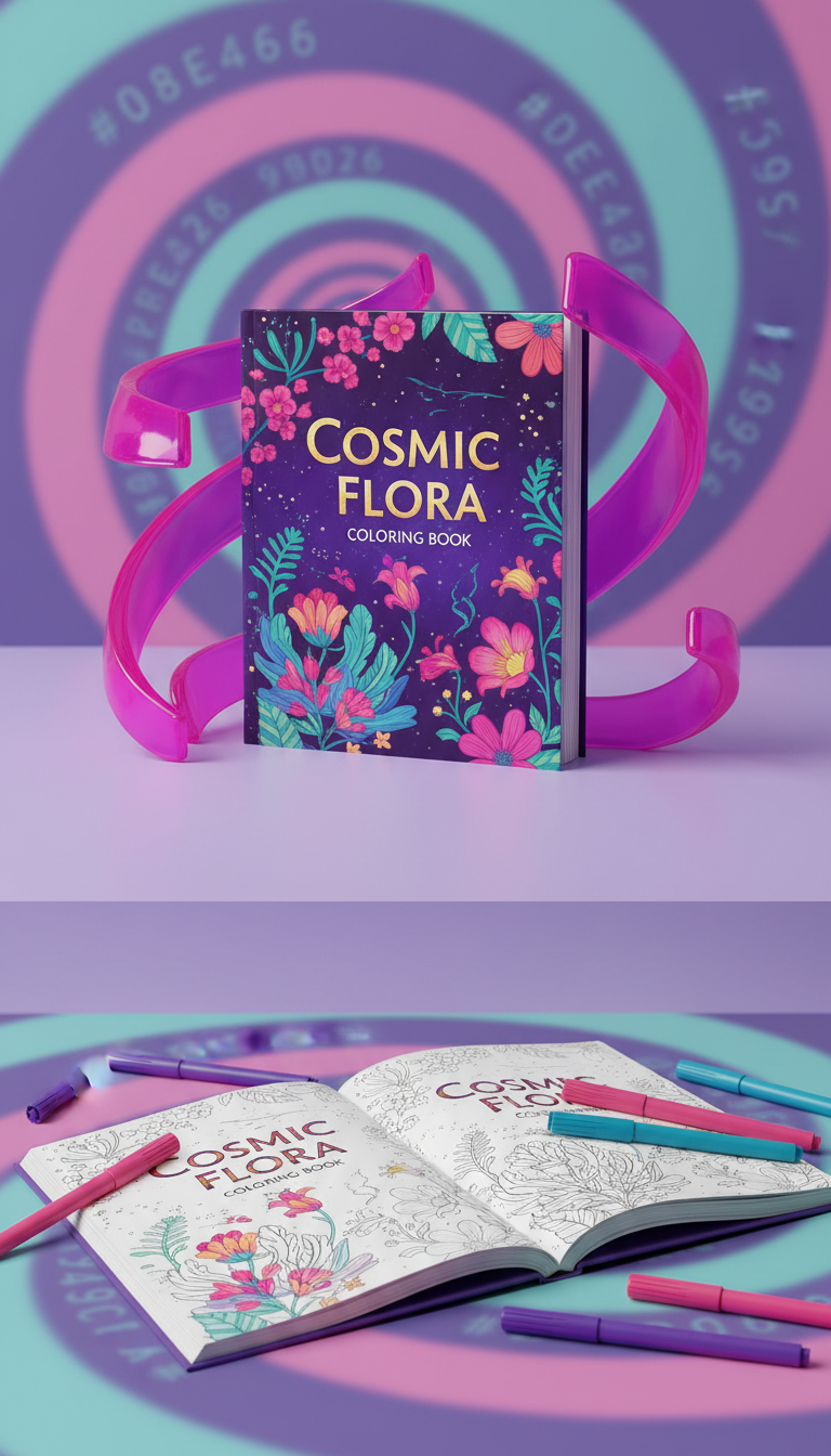Cosmic Flora Coloring Book Thick Paper Pages