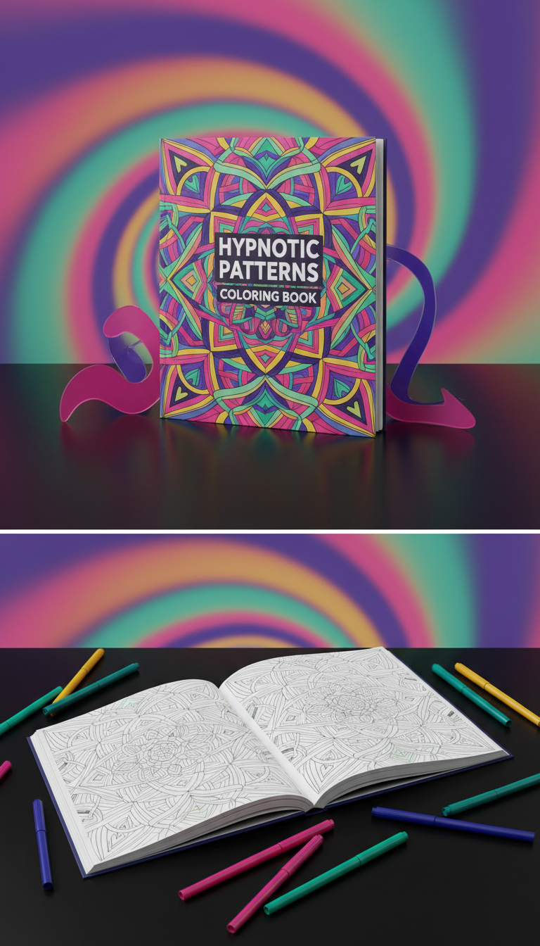 Hypnotic Patterns Coloring Book Glossy Cover