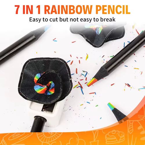 10Pcs Rainbow Drawing Pencil Colored Black Wood Pencils Festival Sketching Doodling Coloring Painting Pencil