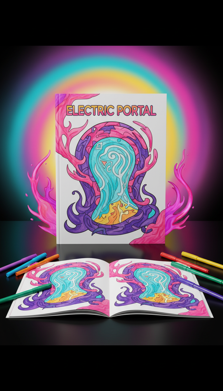 Electric Portal Coloring Book Lay-Flat Binding